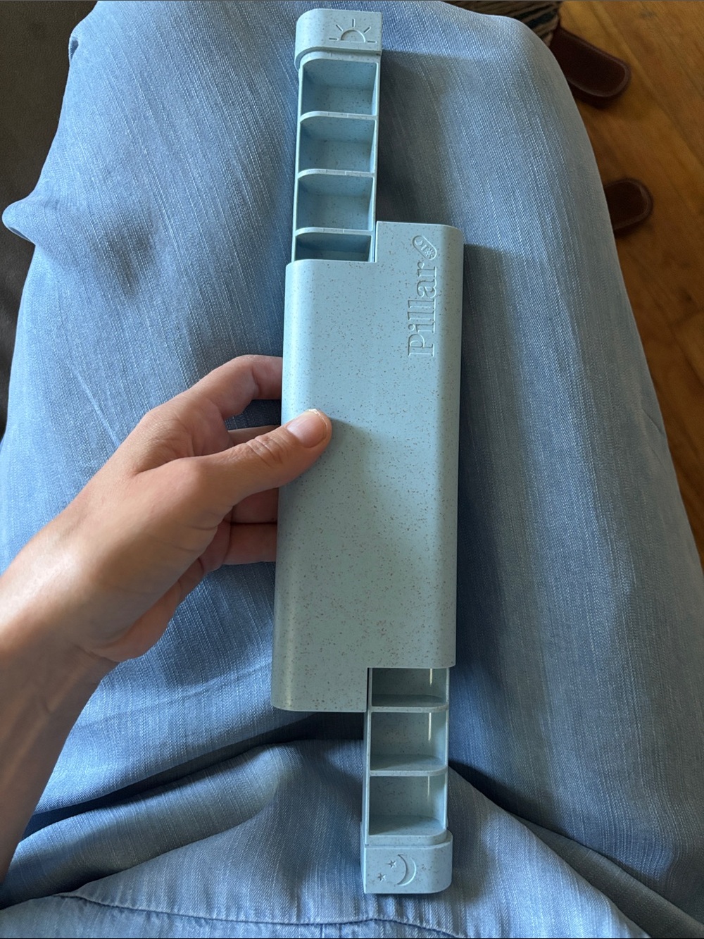PILLAR AM/PM Twice a Day Pill Organizer - Powder Blue - Picture 7 of 14